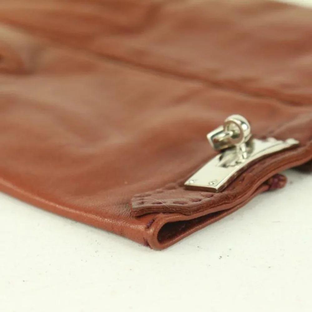 Hermès Size 6 Burgundy Leather Kelly Hommage Glove